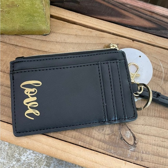 ISAAC MIZRAHI TABLET  HOLDER/COSMETIC BAG CC WITH LANYARD/ BLK FAUX FUR KEY RING - Picture 8 of 10